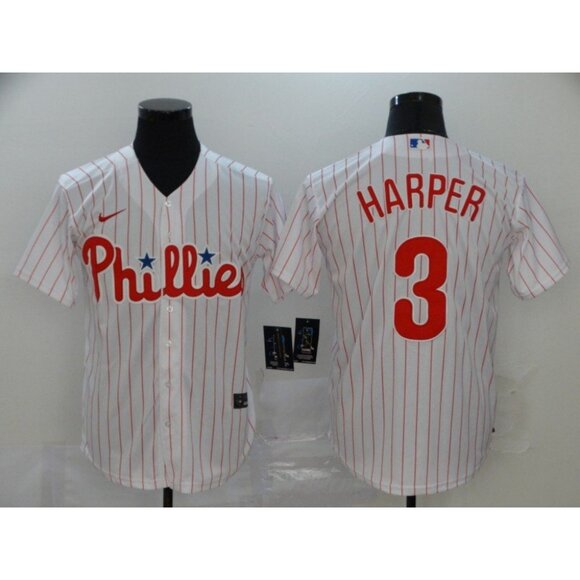 Mens Youths Kids Womens 3 Bryce Harper White Stitched Jersey